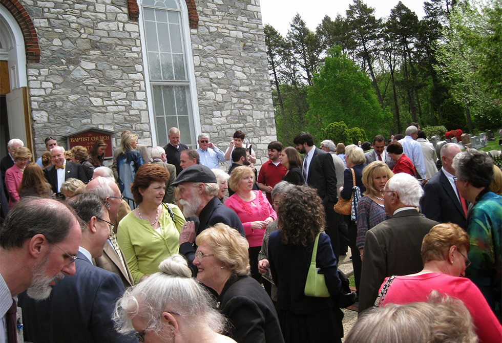 BCGV members outside the church
