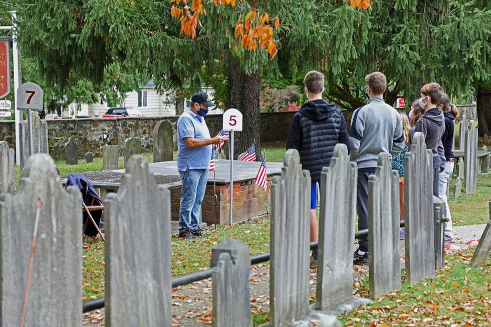People on the cemetery tour