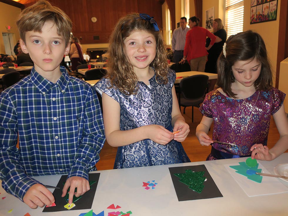 Children doing arts and crafts at Sunday School