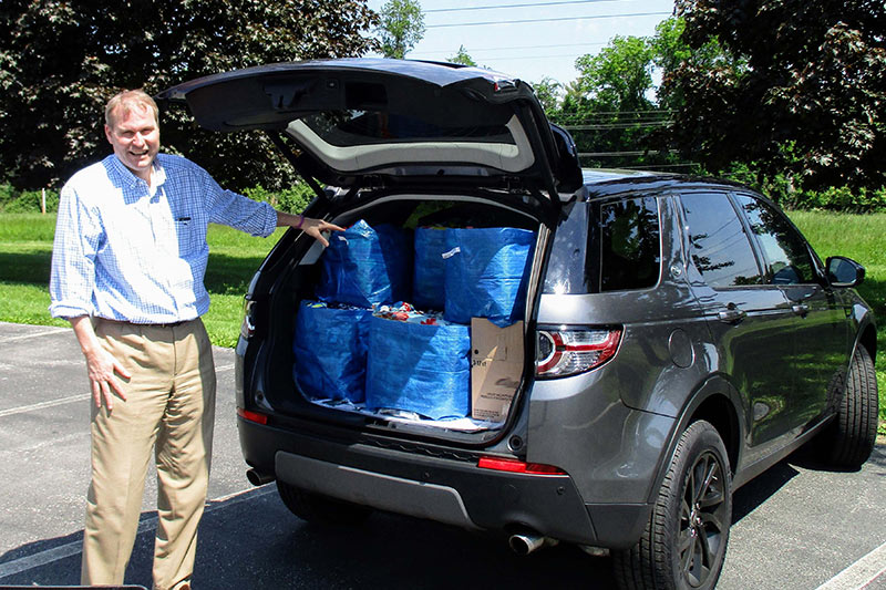 Brad with donated goods