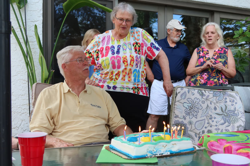 Photo of attendees of the church pool party