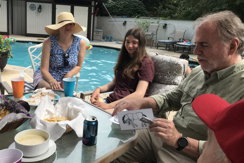 Photo of attendees of the church pool party