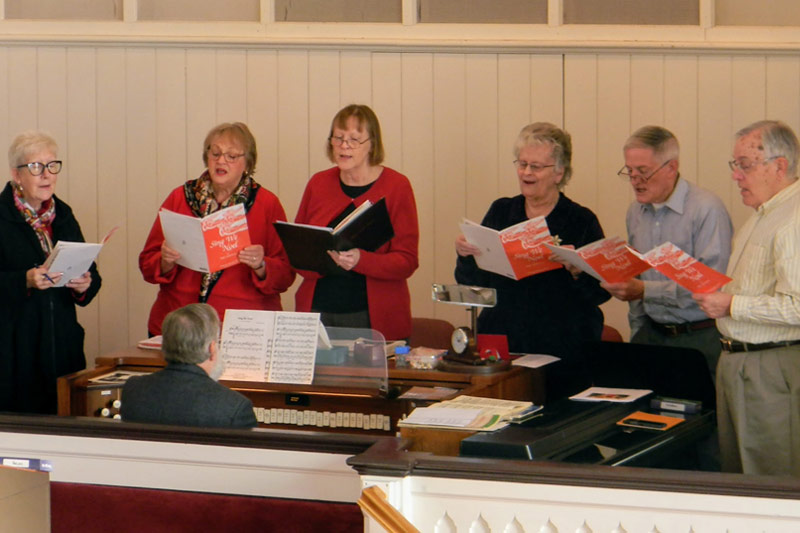 Photo of the church choir singing