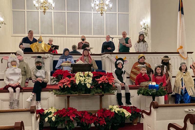 Photo of children in Christmas play at church