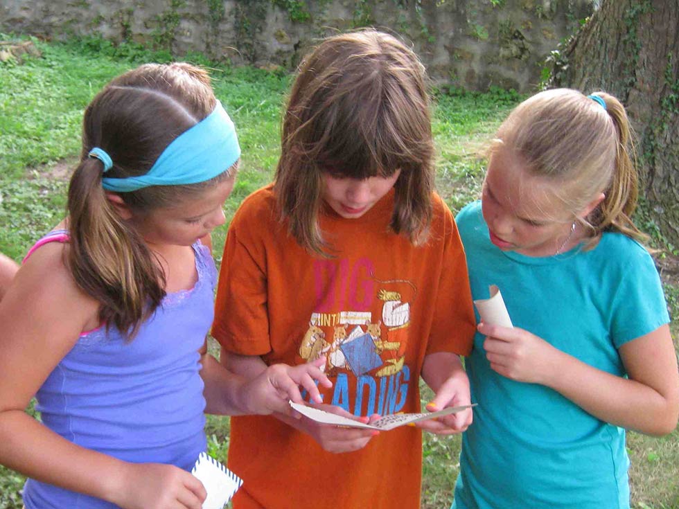 Photo of children on a scavenger hunt