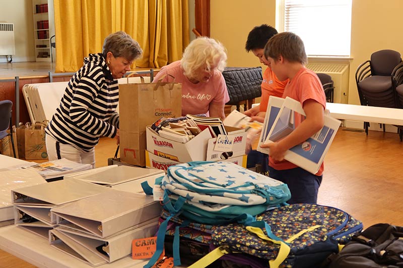 Photo of church members at the Backpack Drive