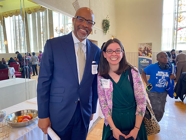 Photo of Reverend Rebecca Mygatt with Deacon Richardson
