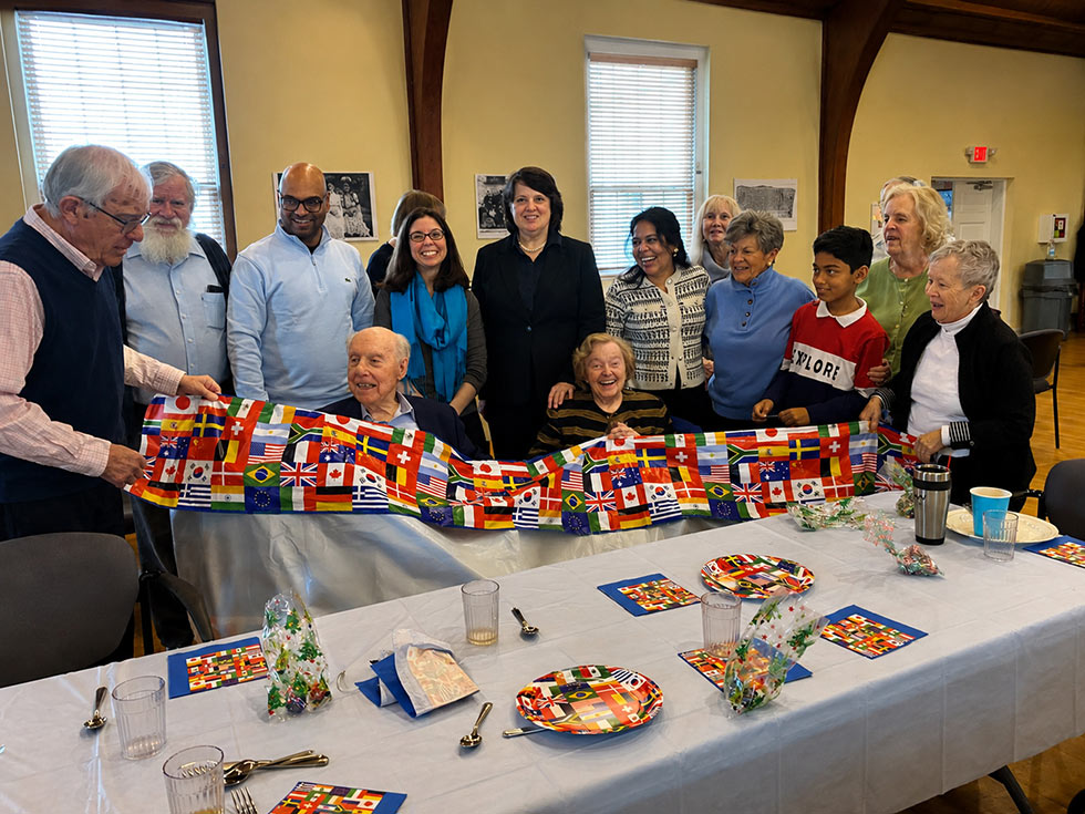 Photo of church members at a luncheon